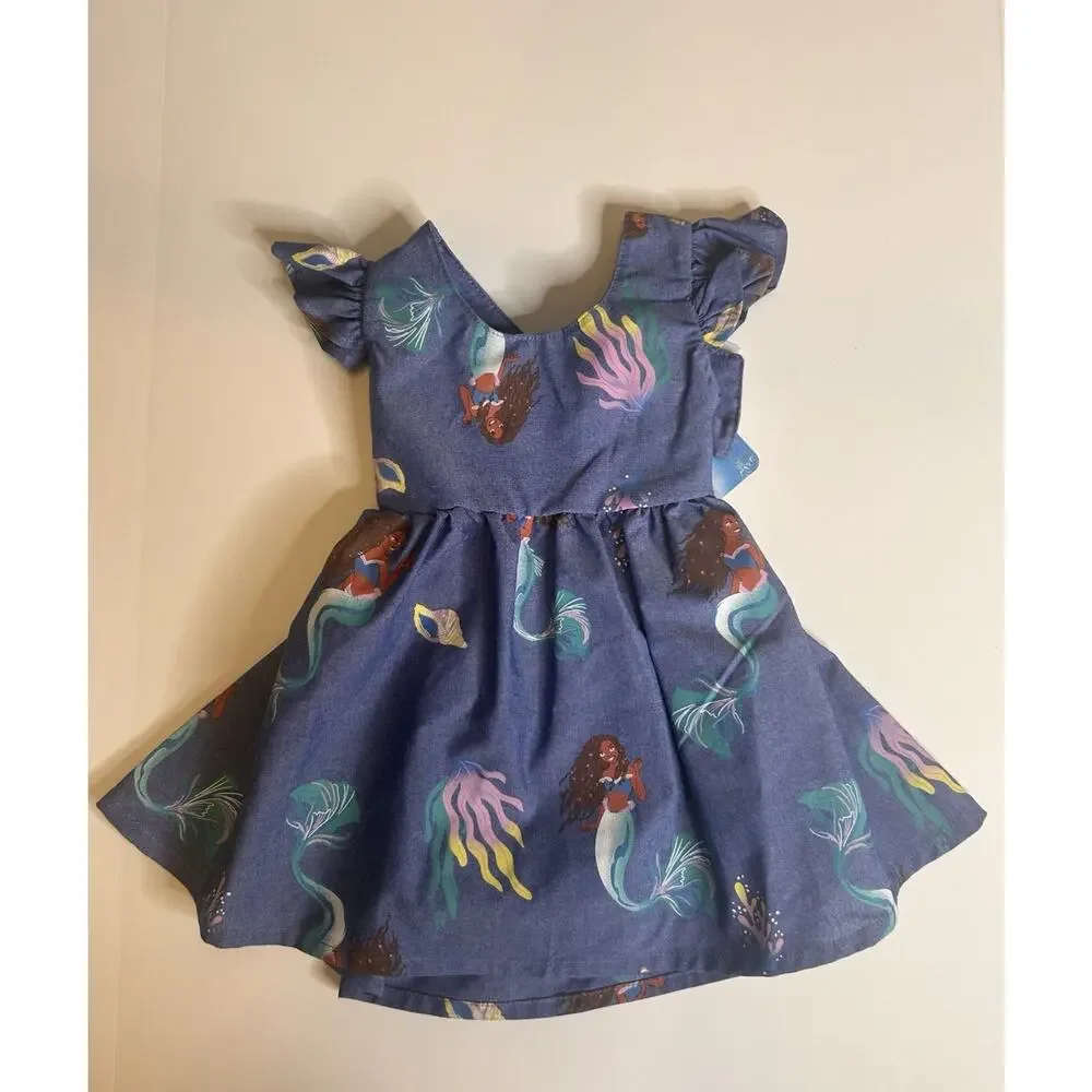 NWT Size 12M Disney Princess Little Mermaid Ariel Blue Dress , Baby Girls